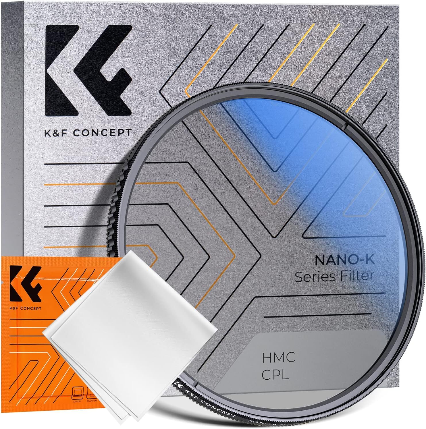 K&F Concept 37-95mm Circular Polarizer Filter CPL Filter with Cleaning Cloth