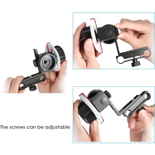 Neewer Follow Focus Digital Video Cameras Red for 15mm Rod Quick Release Clamp