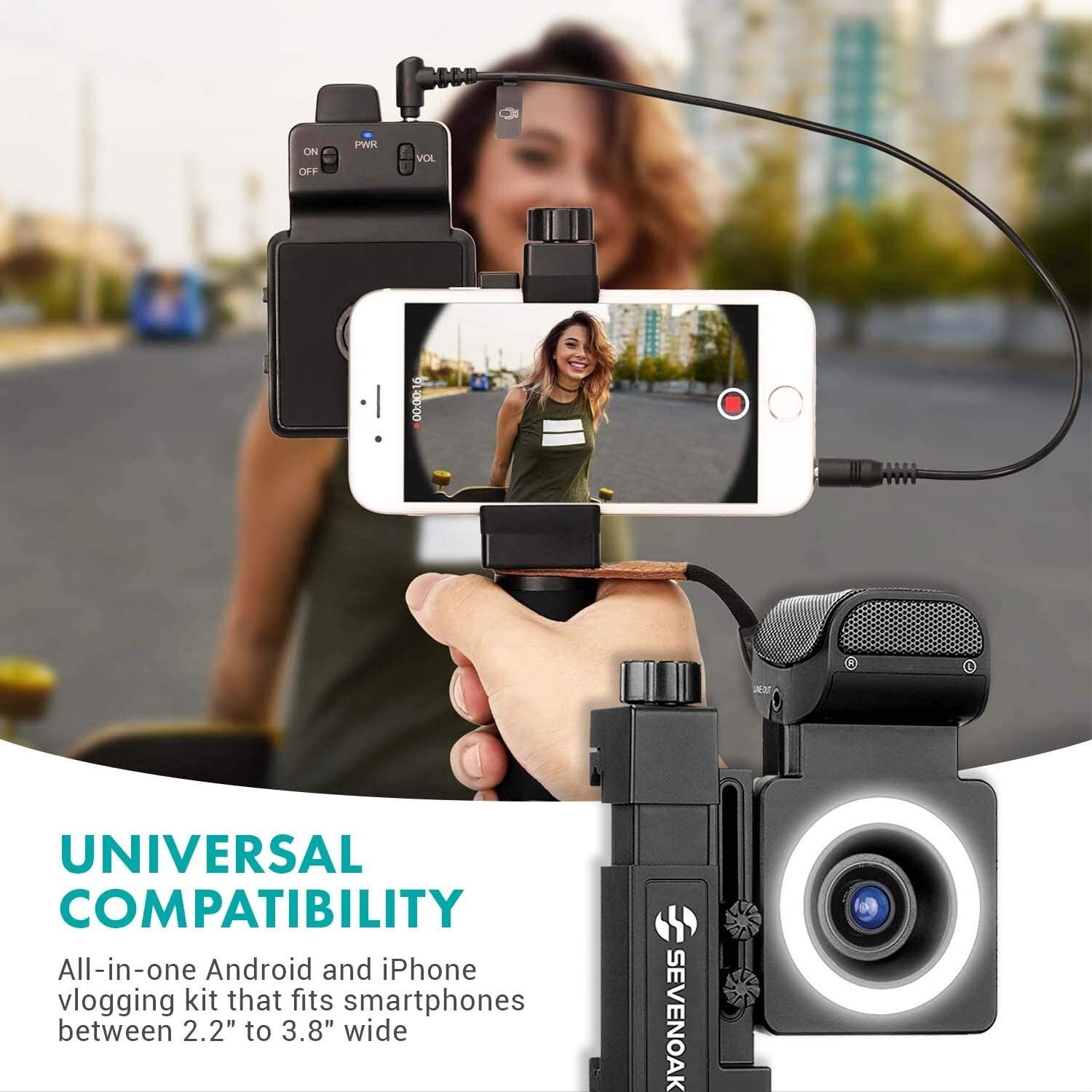 Sevenoak Movo Smartcine Smartphone Video Kit Stereo Microphone LED Light Rig