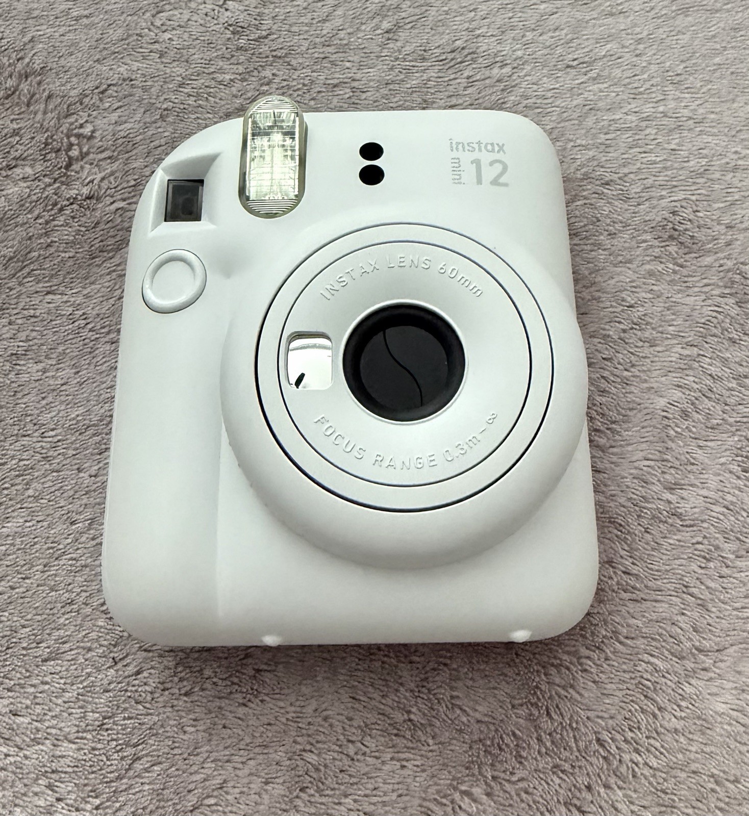 Fujifilm Instax Mini 12 Instant Film Camera Clay White & Case Pink