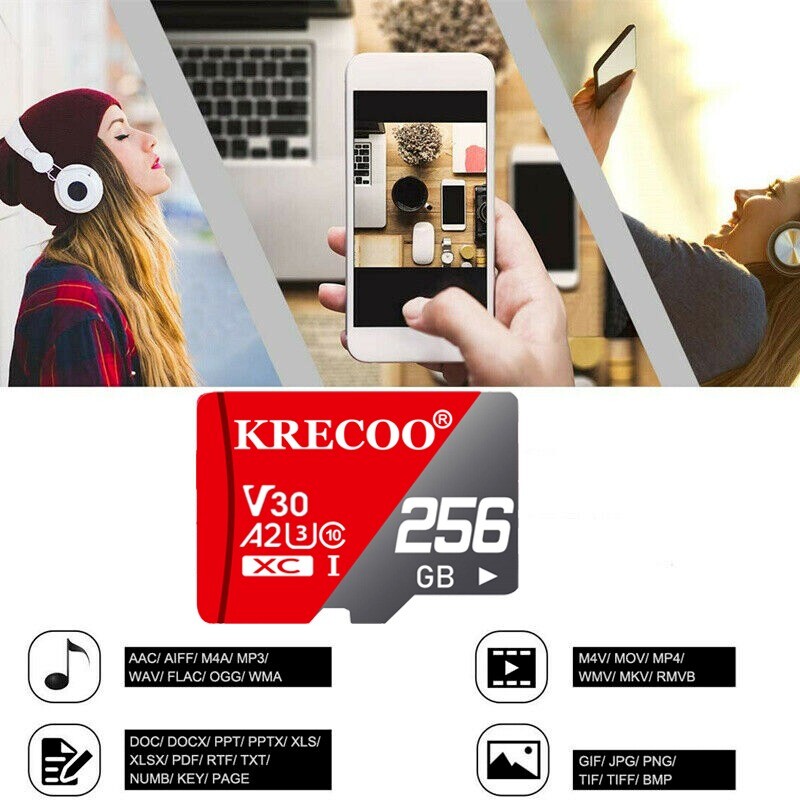 MicroSD Card Ultra Memory 256GB 1TB TF for Phone Tablet Dash Security Camera Lot
