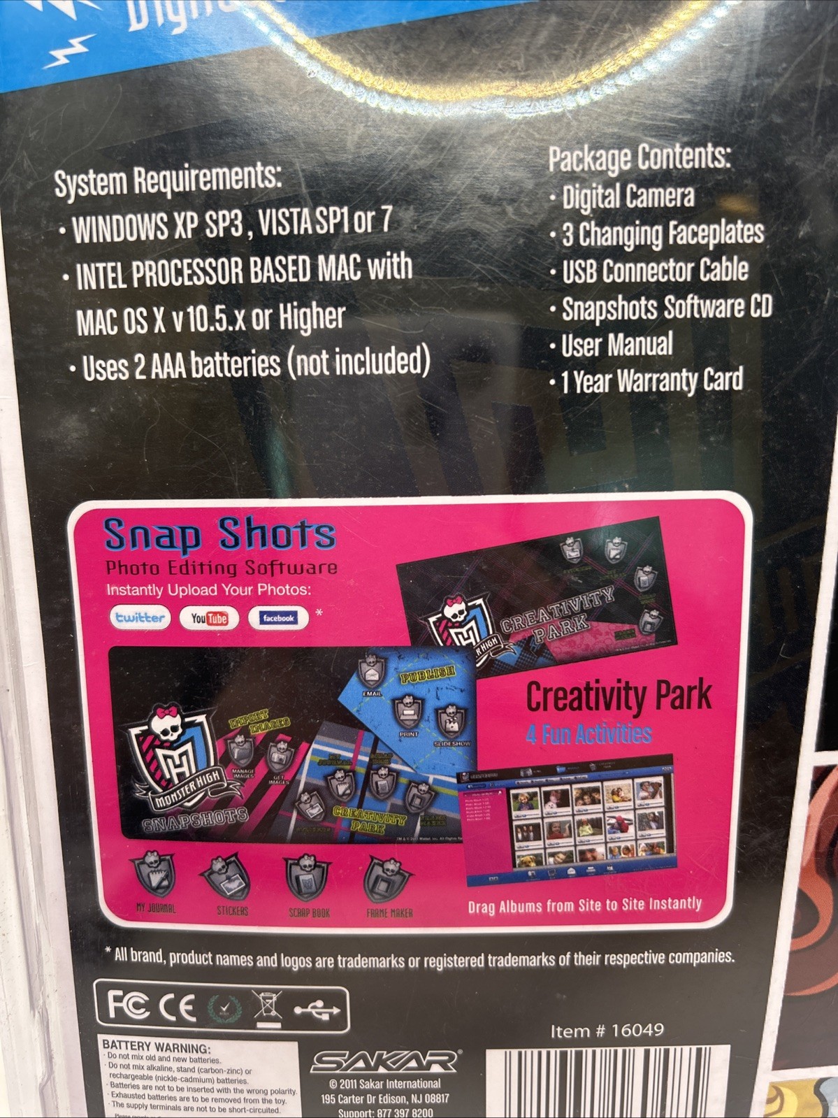 SUPER RARE Monster High Digital Camera with Faceplates Item #16049 Mattel 2011