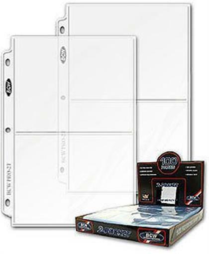 10 BCW Pro 2-Pocket 5 x 7 Photo Album Pages 5×7 3-ring clear binder sheets