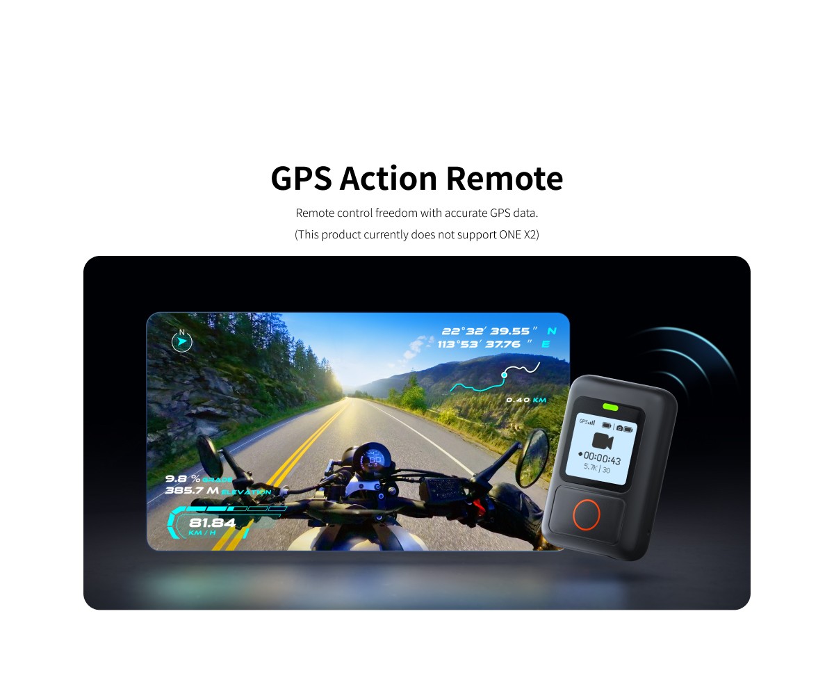 GPS Action Remote Control For Insta360 X3 / ONE RS / ONE R Accessories