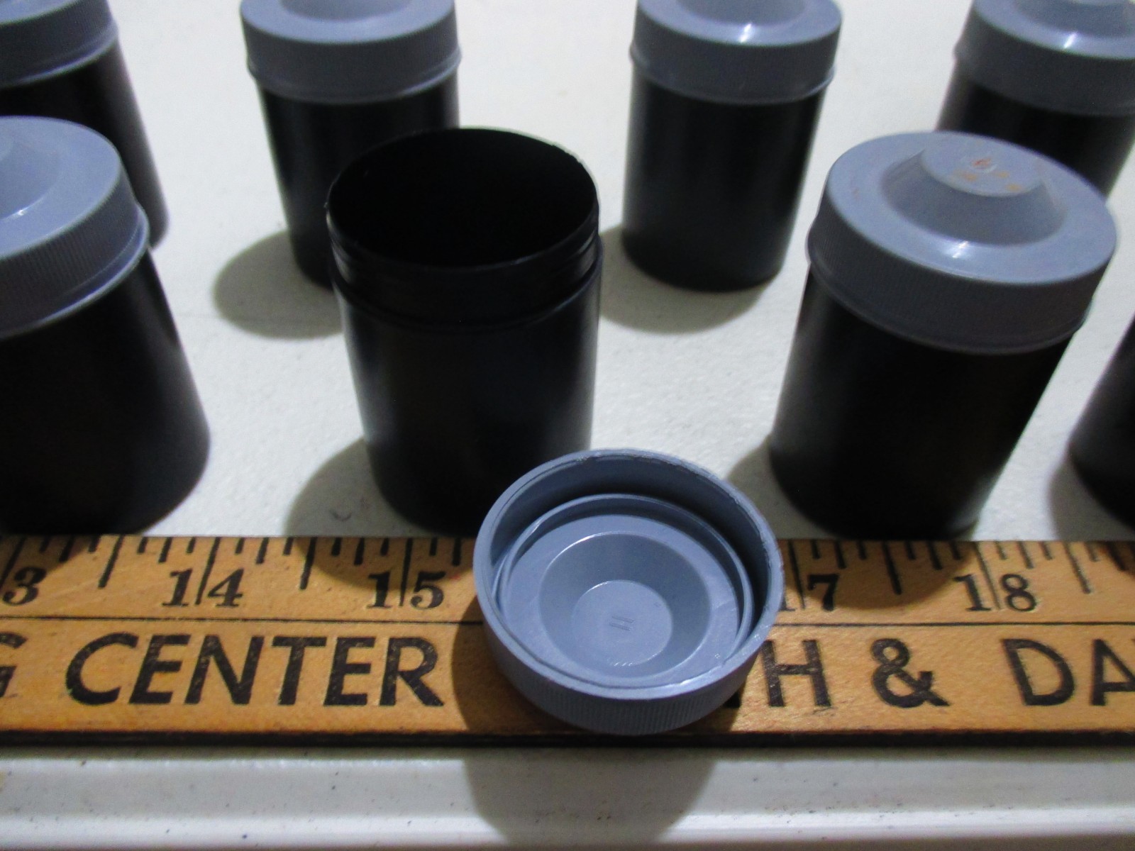 8 Empty 35mm Plastic Film Canisters