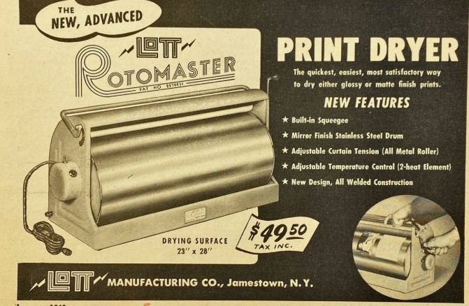 Vintage LOTT Rotary Print Dryer 24″ Drum Adjustible Temp Tested and Works