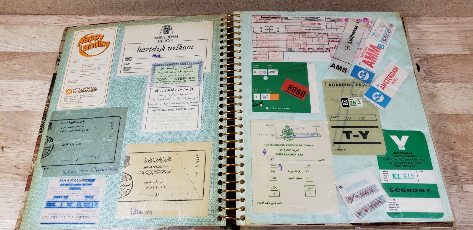 Vtg Photo Album 70s 80s Amsterdam Airline Family Vacation Travel Photos People