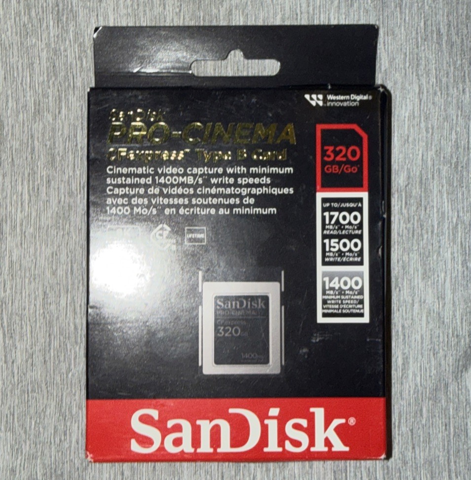 SanDisk 320GB PRO-Cinema CFexpress Type B – Up to 1700MB/s Read Speeds 8K Video