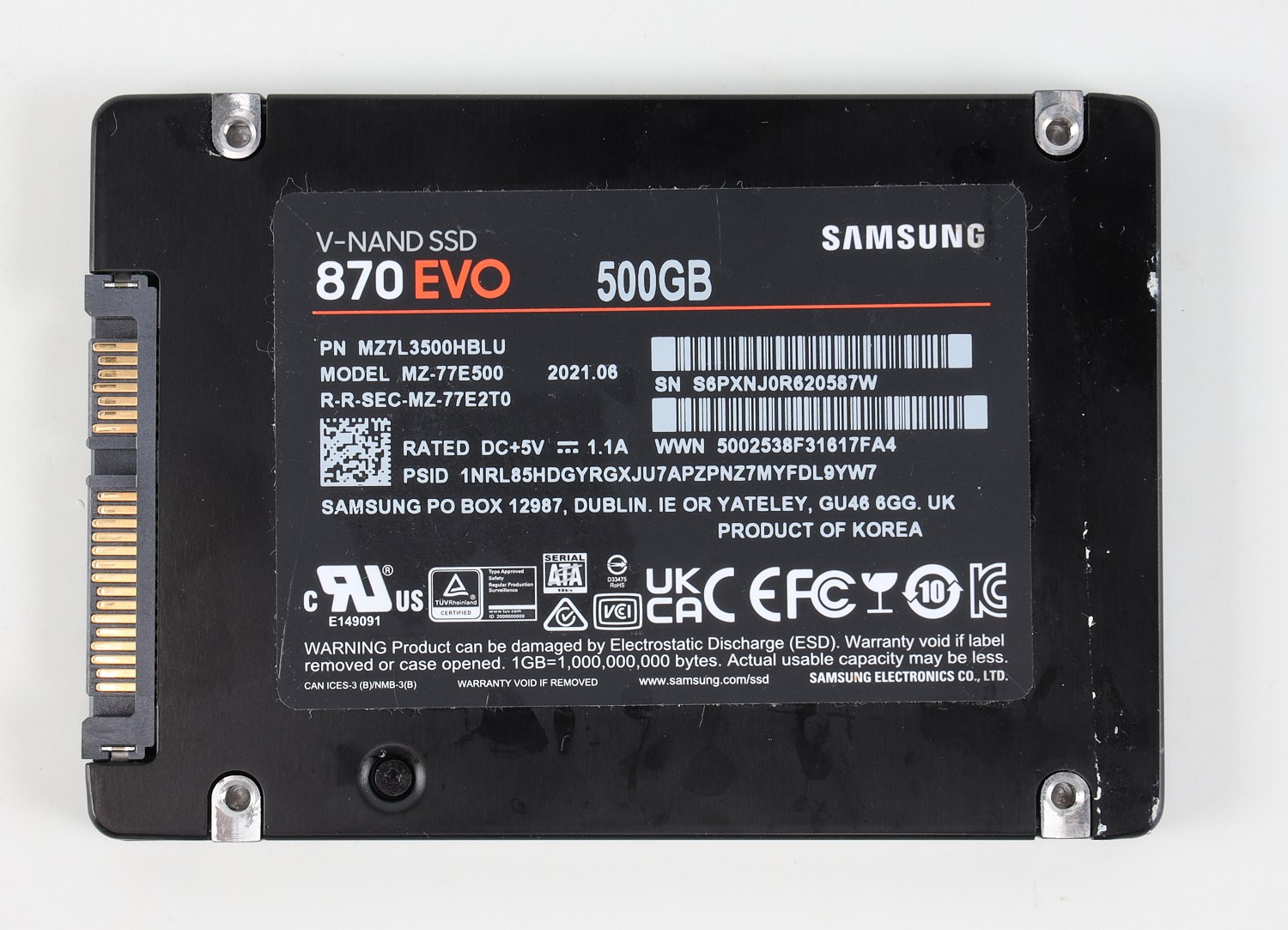 Samsung SSD 870 EVO V-NAND Solid State Drive, Formatted (DRIVE ONLY)