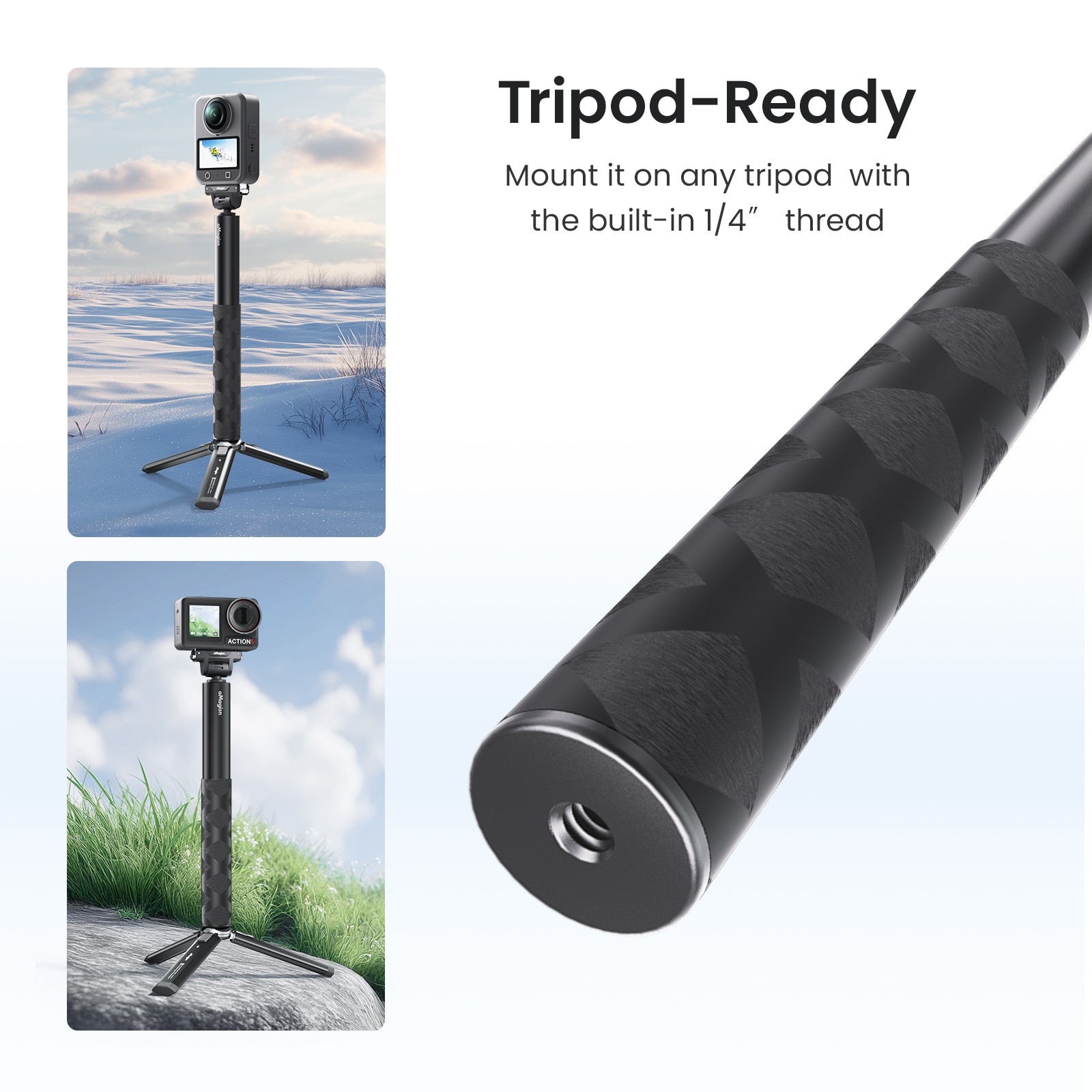 1.2m Invisible Selfie Stick Extended For DJI OSMO 360 /Action 5 Pro/4/3 Camera