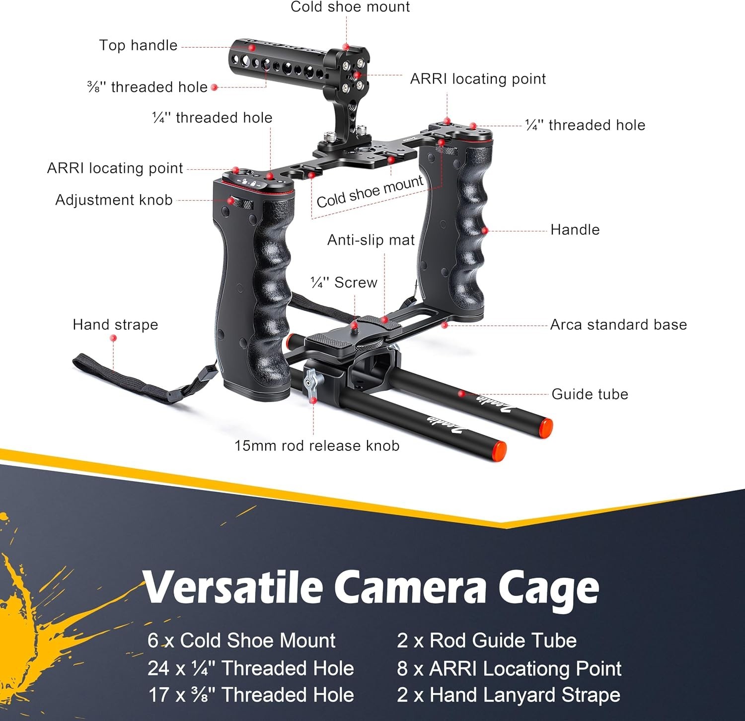 Aluminum Film Making Kit with Top Handle & Arri Holes