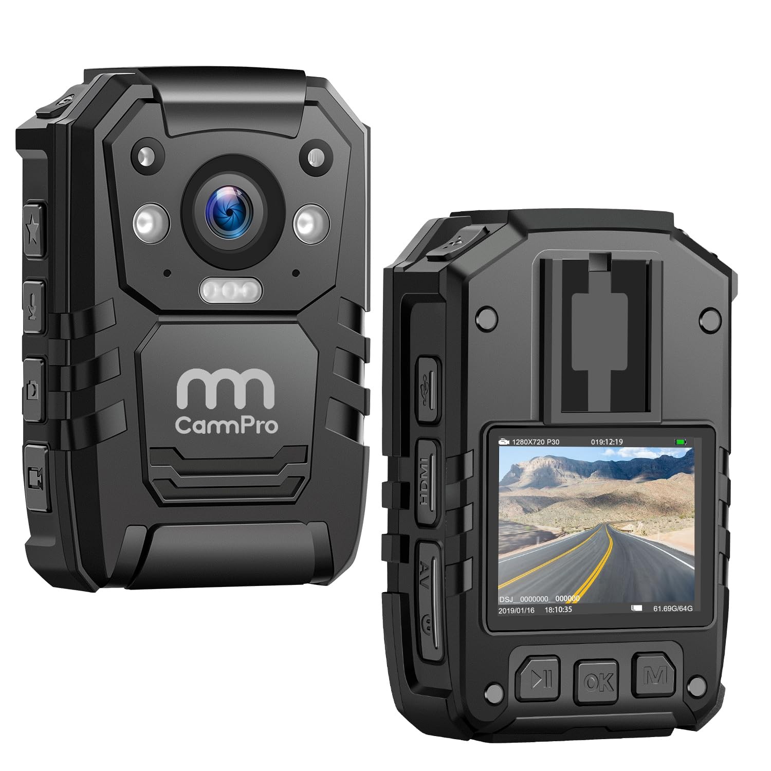 CammPro I826 1296P HD Police Body Camera,128G Memory,Waterproof Body Worn