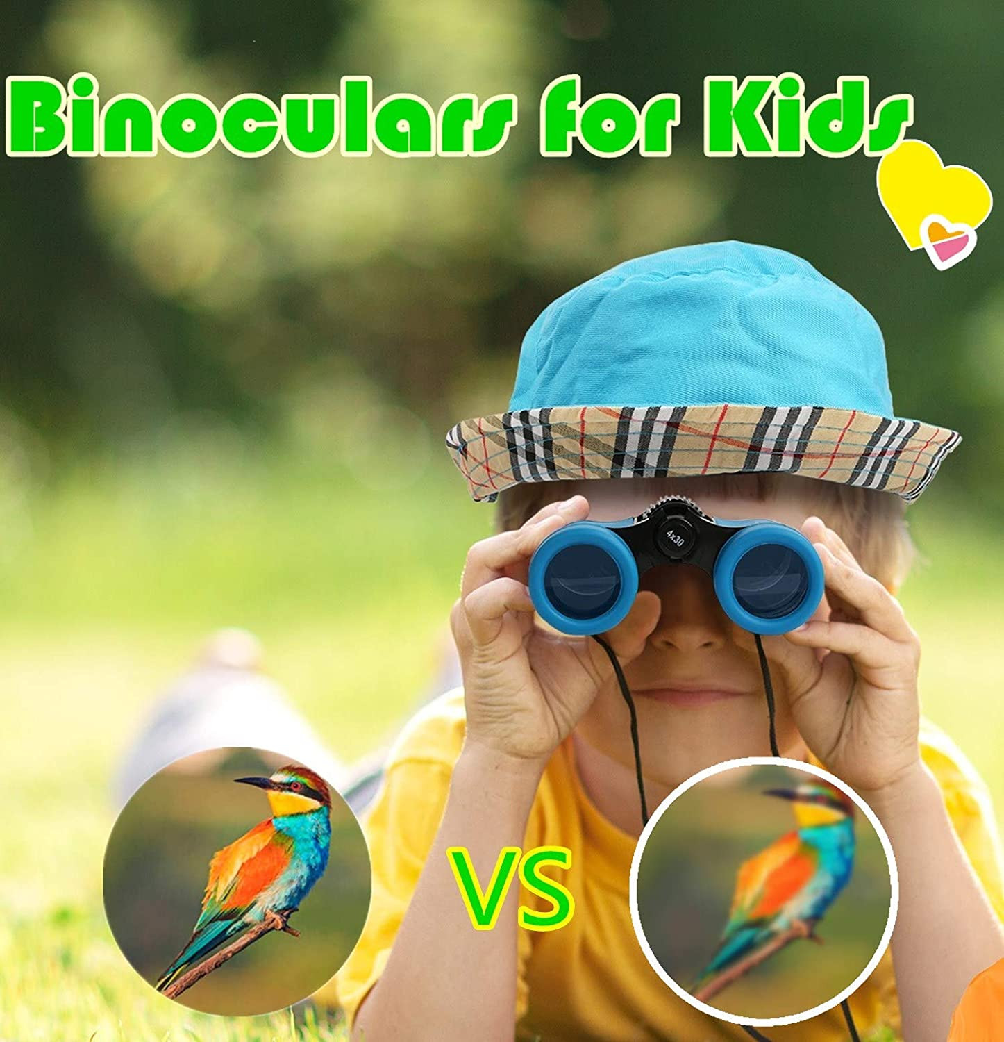 Kids Binoculars Shock Proof Toy Binoculars Set for Age 3-12 Years