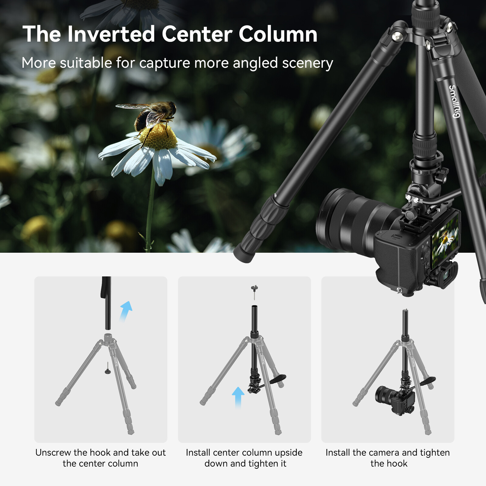 SmallRig 72″ Video Tripod Monopod with Fluid Head, Aluminum Camera Tripod 3760