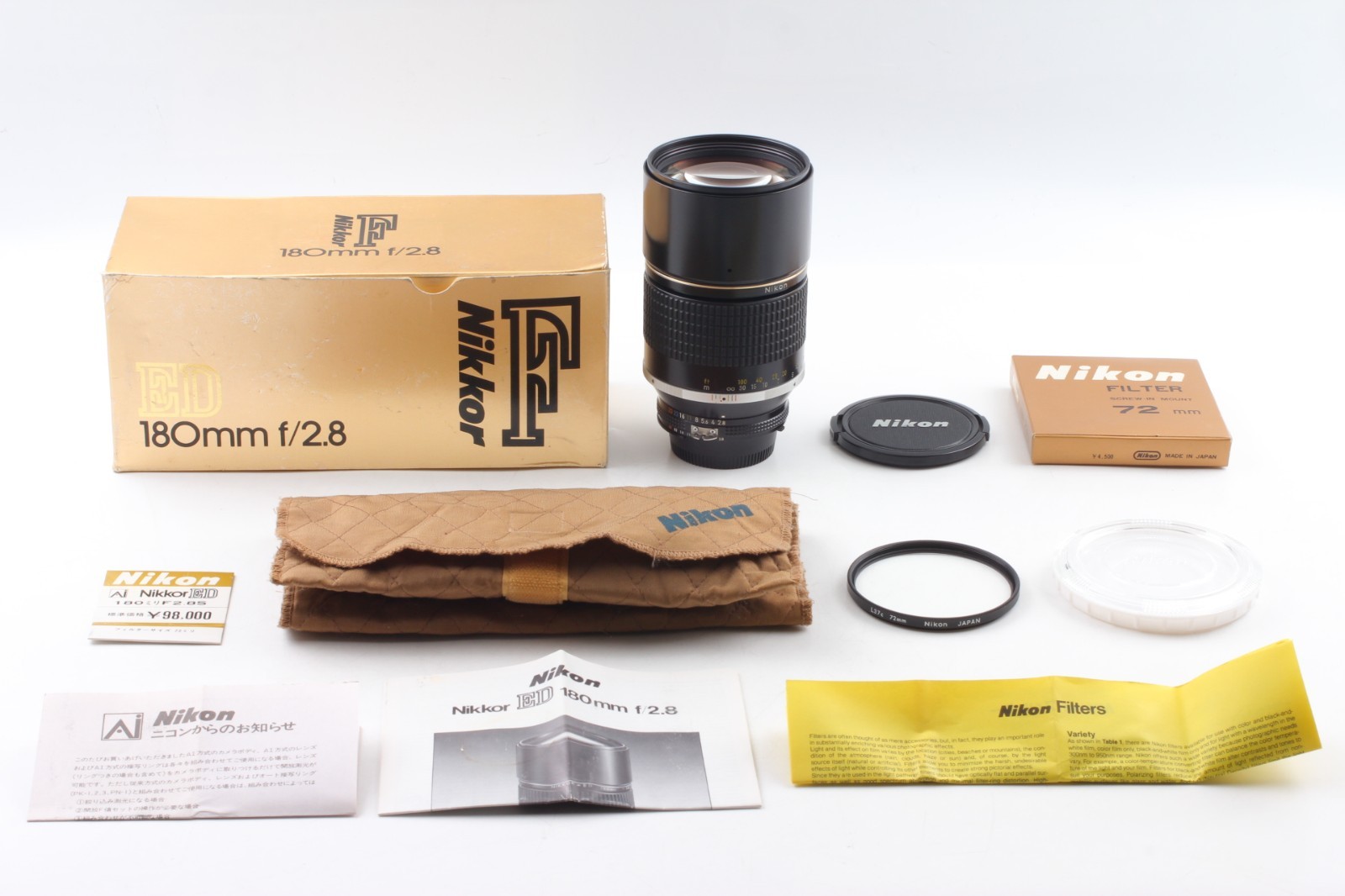 Rare w/ Box! 【Top MINT】 Nikon Ais Nikkor ED 180mm F2.8 Telephoto Lens From Japan