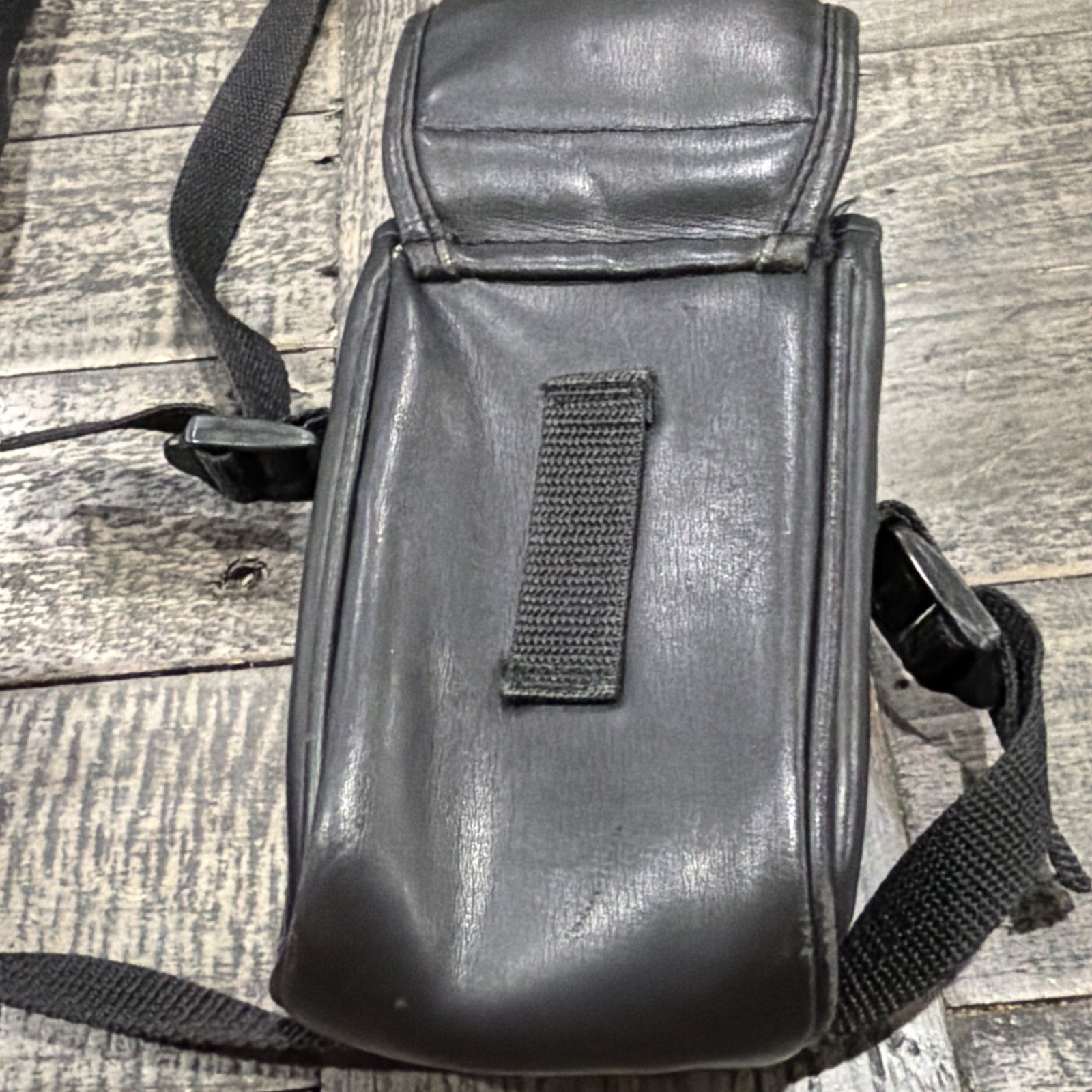Pentax Leather Camera Case Carry Shoulder Bag Embroidered Logo Black photograph