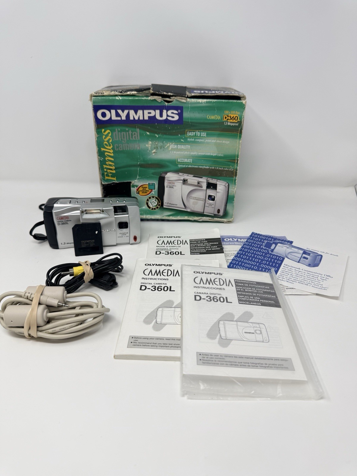 Olympus Camedia D 360 Digital Camera 1.3MP 8MB Card Tested Complete