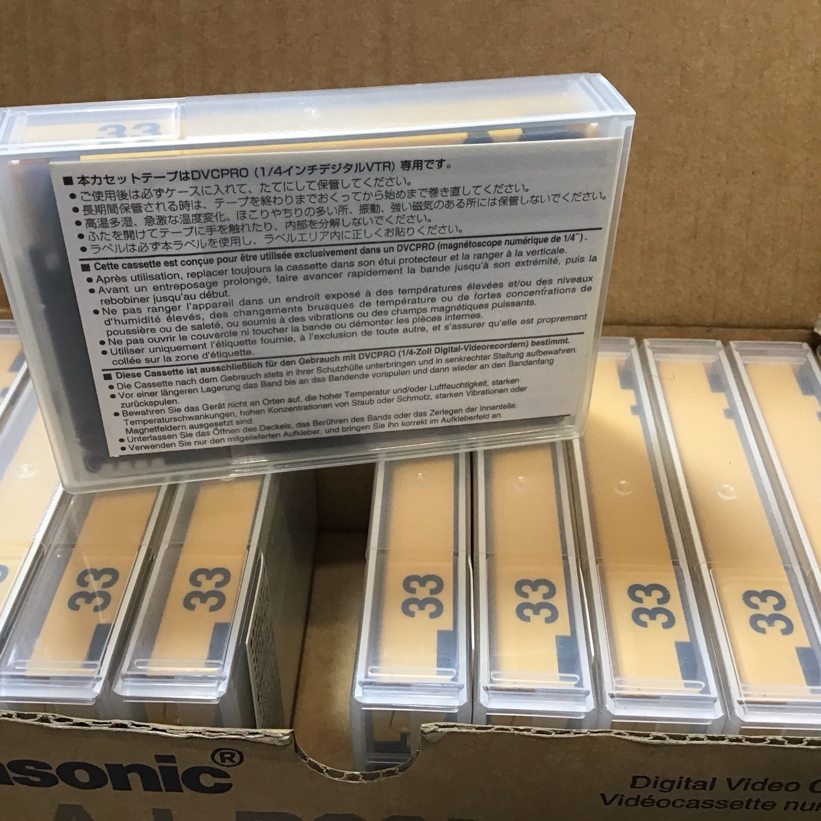 BOX OF 10 Panasonic DVCPRO AJ-P33MP Digital Video Cassettes Tapes 33min New