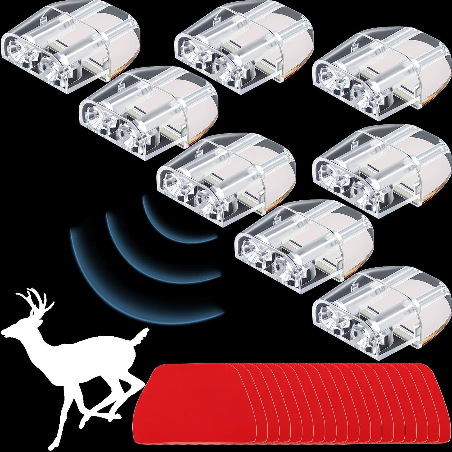 8 Pieces Deer Whistles for Car with Adhesive Tapes Deer Horns Alerts Warning Dev