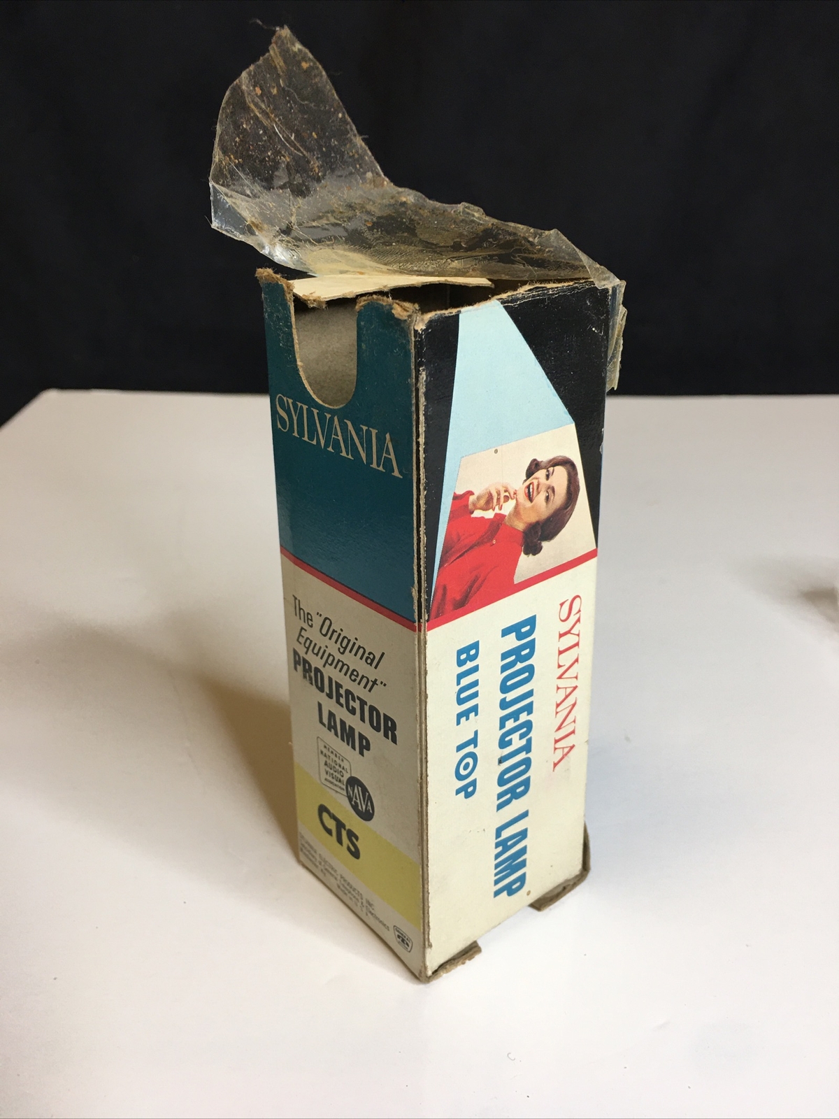 Vtg Sylvania CTS Projector Lamp Bulb Blue Top 1000 W 24 Hours Untested NOS BOX +