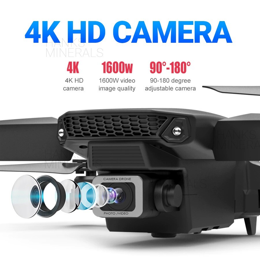 Drone 2023 4K HD Dual Camera WiFi FPV RC Foldable Quadcopter + 4 Batteries
