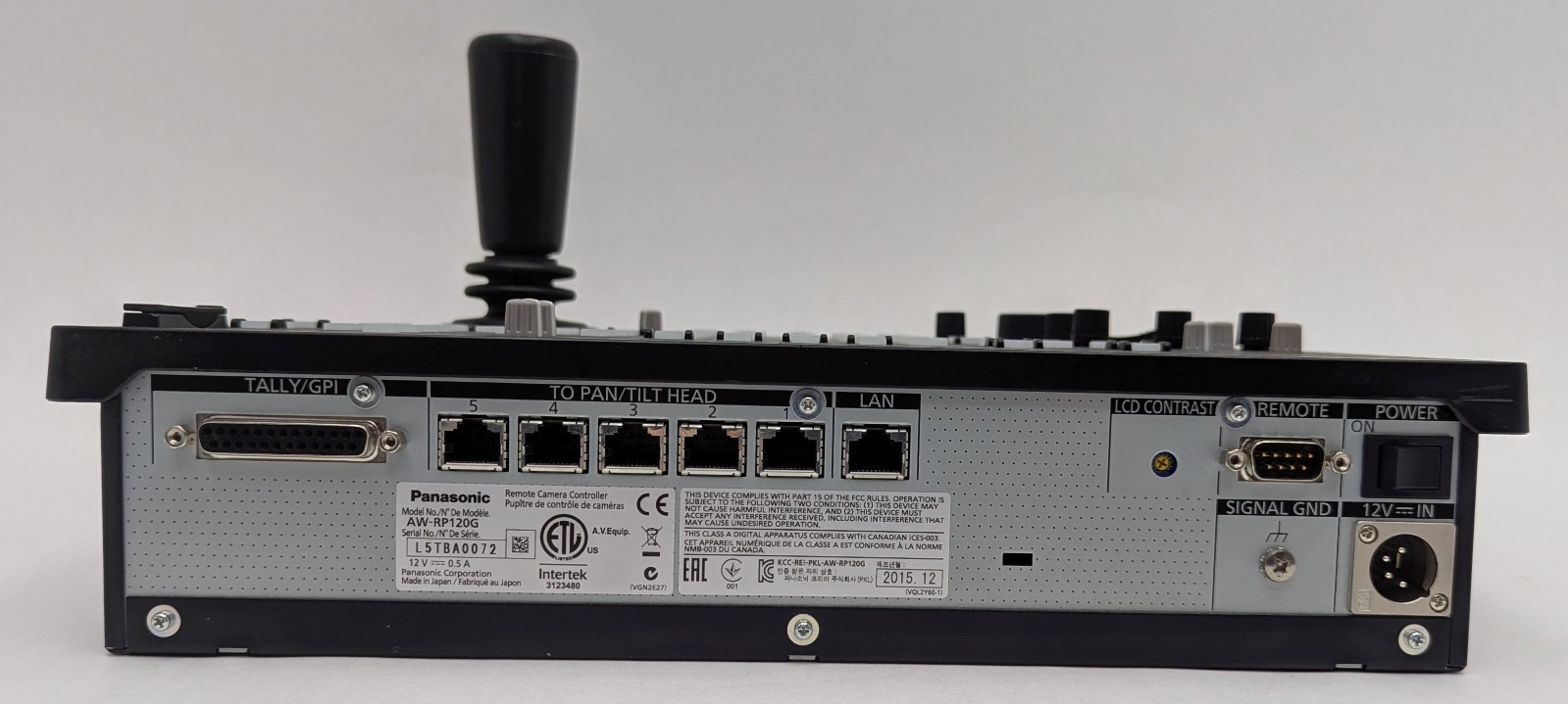 Panasonic AW-RP120G Remote PTZ IP Network Camera Controller – *No Power, AS-IS*