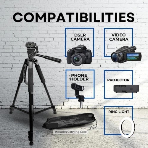 60″ Professional Camera Tripod Stand For DSLR Canon Nikon Sony Cameras + Bag