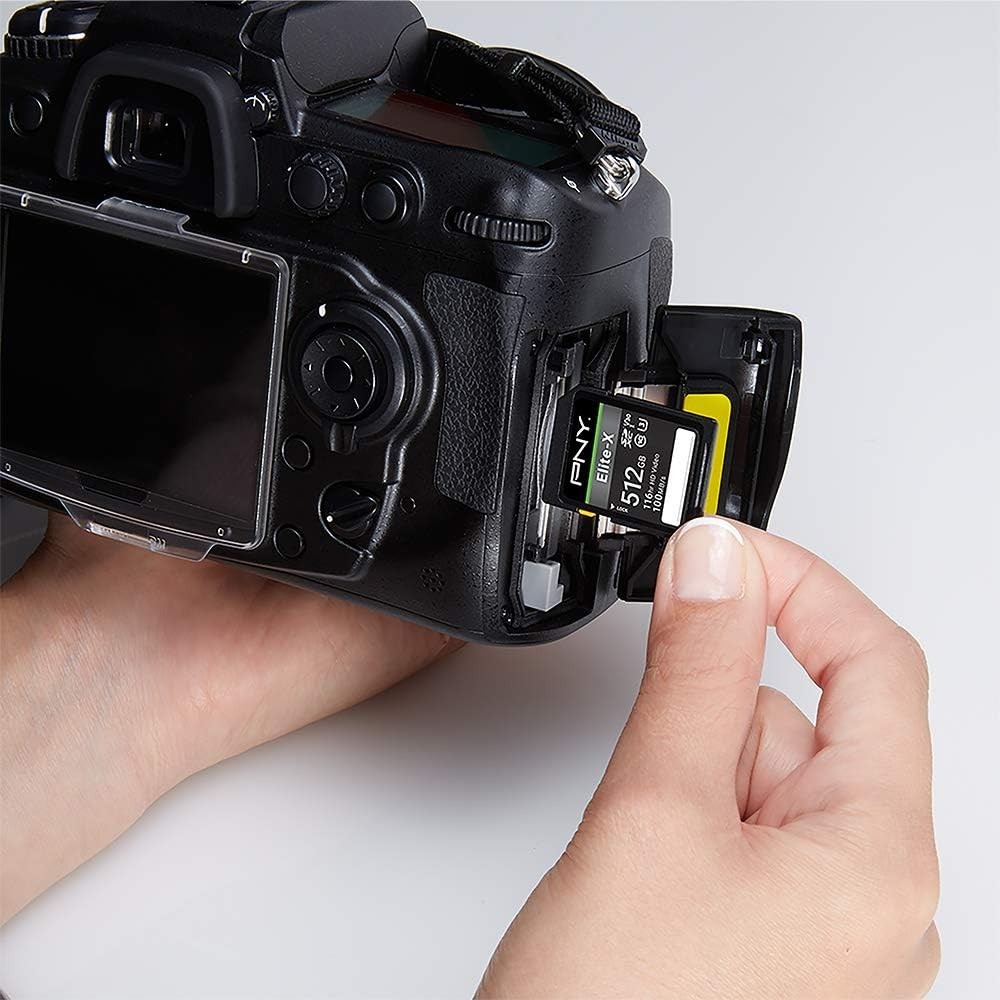 PNY 512GB Elite-X 4K Ultra HD Class 10 U3 V30 UHS-ISDXC Memory Card Full Size SD