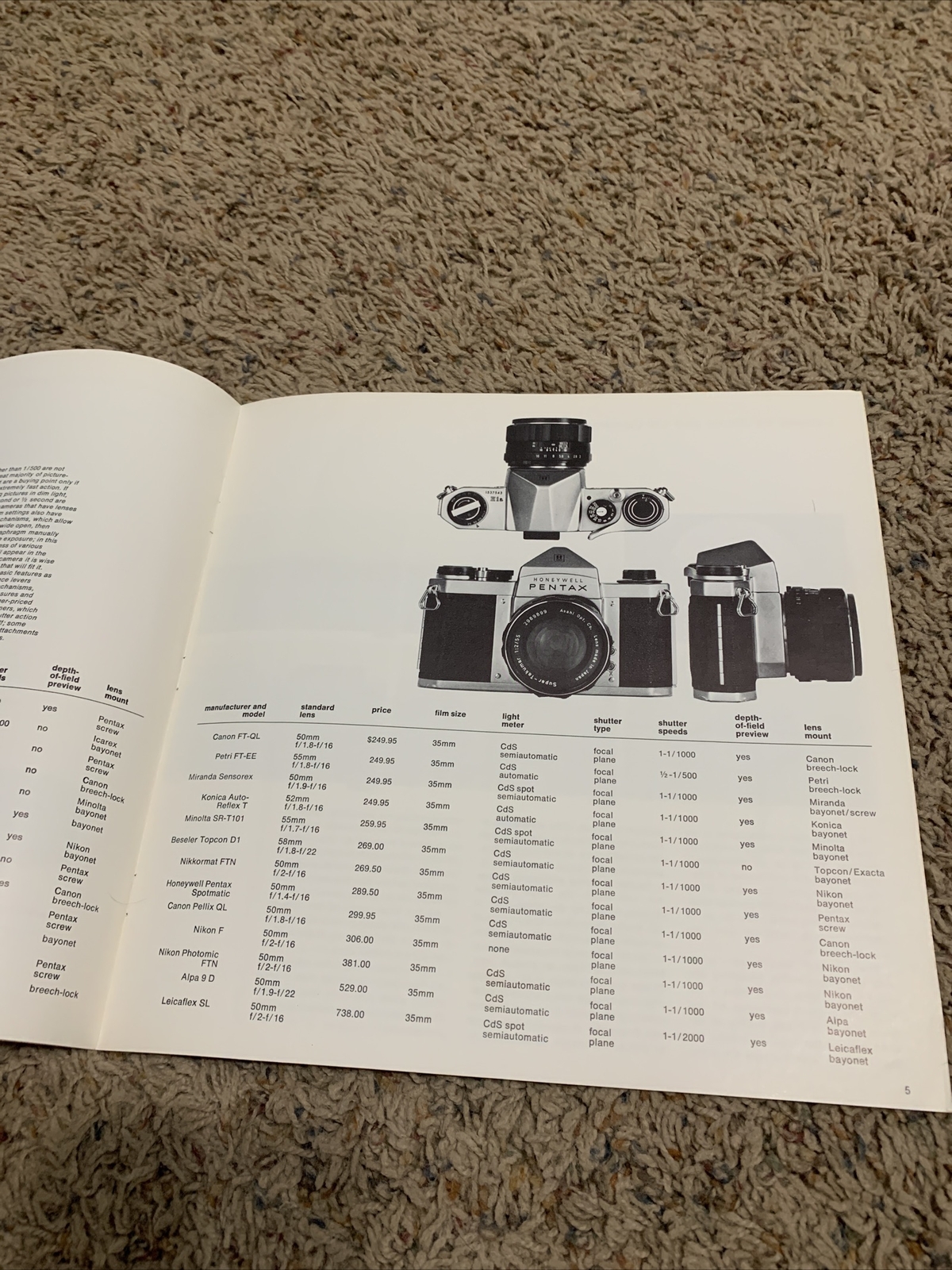 Vintage Camera Buyer’s Guide Time Life booklet 1970 Kodak Pentax Tokyo