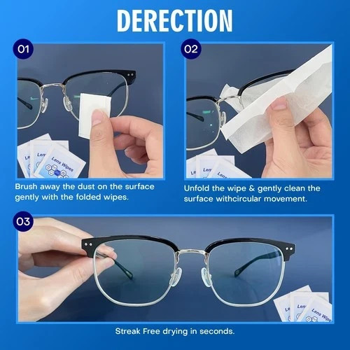 200Pc Lens Cleaning Wipes Individually Wrapped Eyeglass Glasses Screen Cleaner