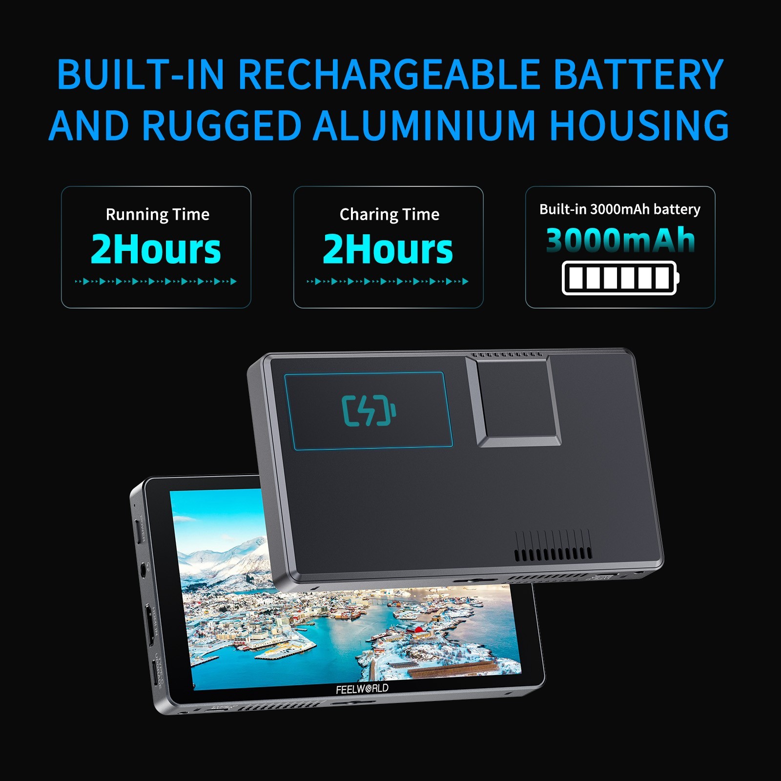 FEELWORLD P6XL 6 Inch Aluminium Built-in Battery DSLR Camera Field MonitorTouch