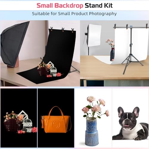 Product Photography Photo Backdrops Stand Kit, Photo 2.2 x 2.5 Ft White & Black