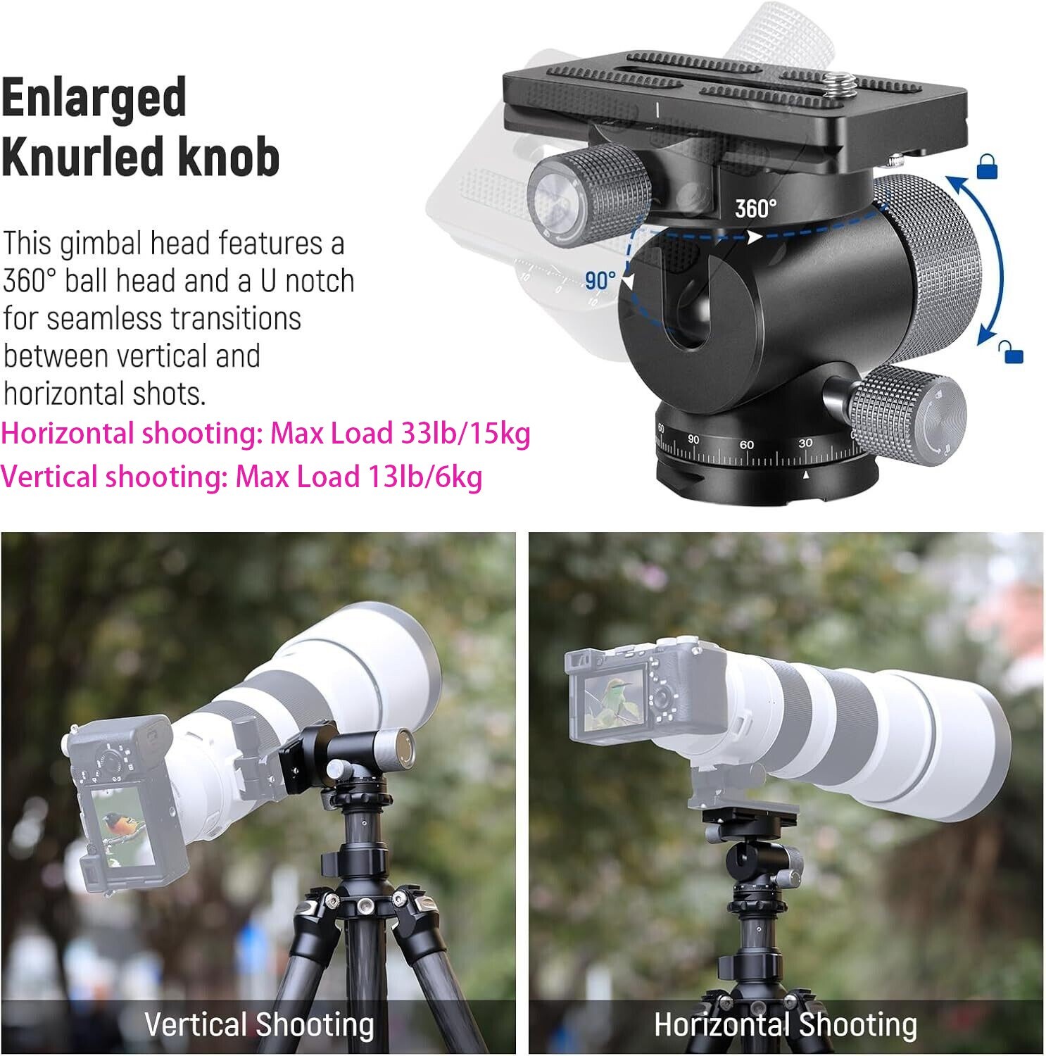 ARTCISE LB44 Panorama All metal Low Profile Tripod Head Ball head fr Camera DLSR