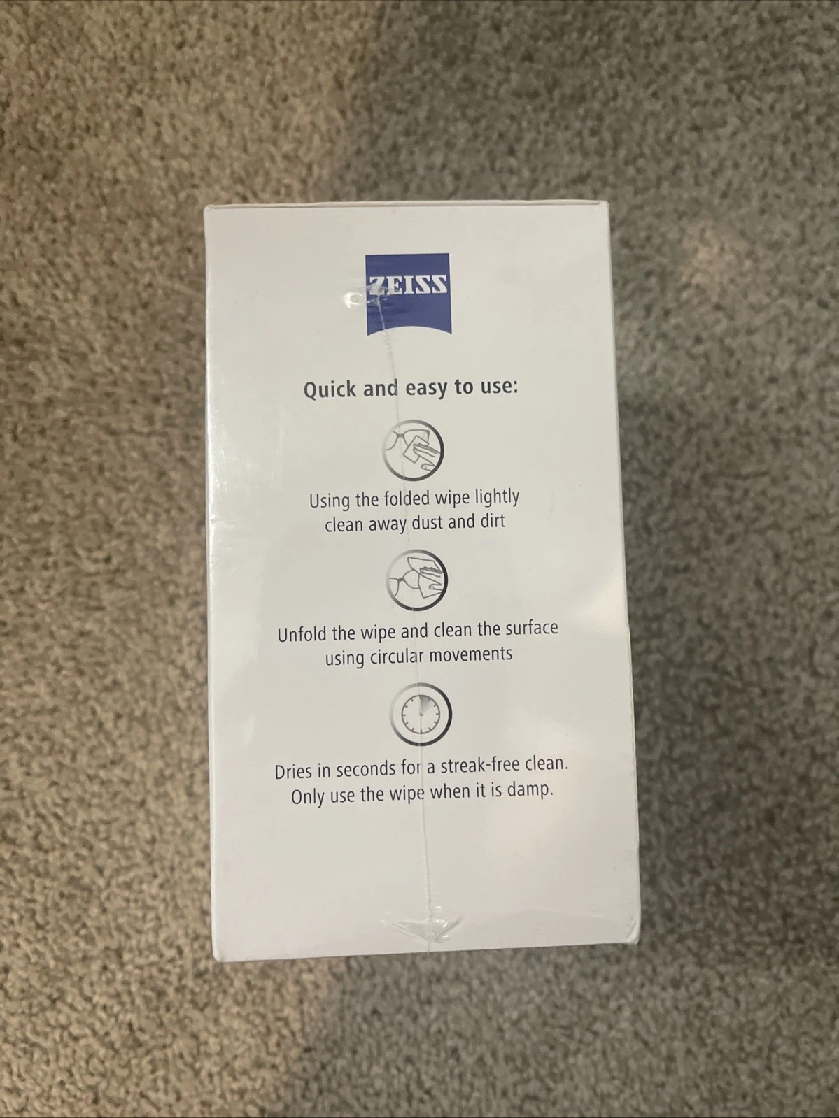 220 Count ZEISS Cleaning Lens Wipes, Pre-Moistened Eyeglass Cleaner Wipes