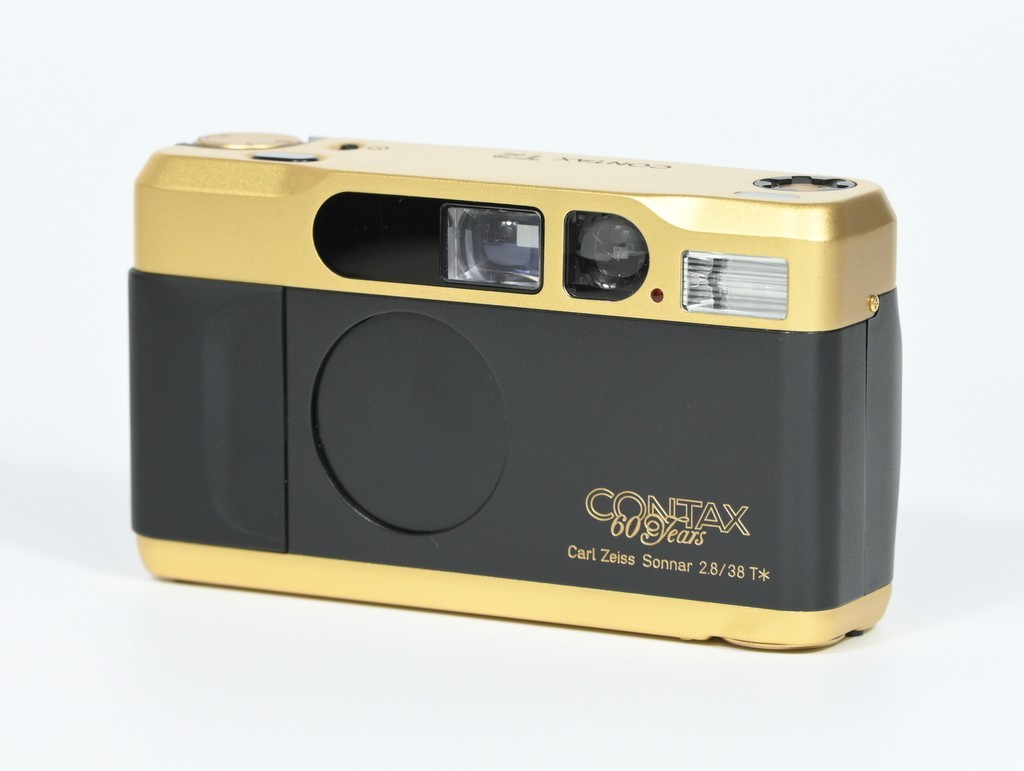 CONTAX T2 60 Years Limited Gold 35mm Film Camera w/Box, Leather Case [Top Mint]