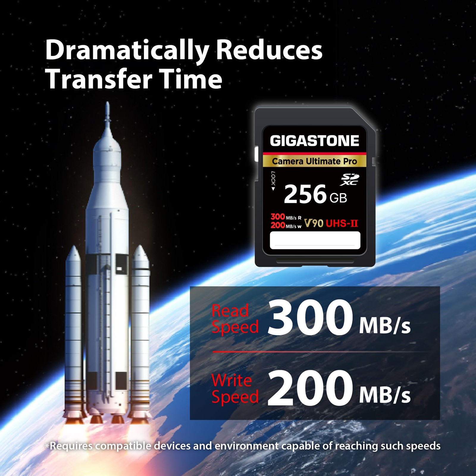 【5-Years Data Recovery】 GIGASTONE 256GB SD A1 V90 Camera Ultimate Pro
