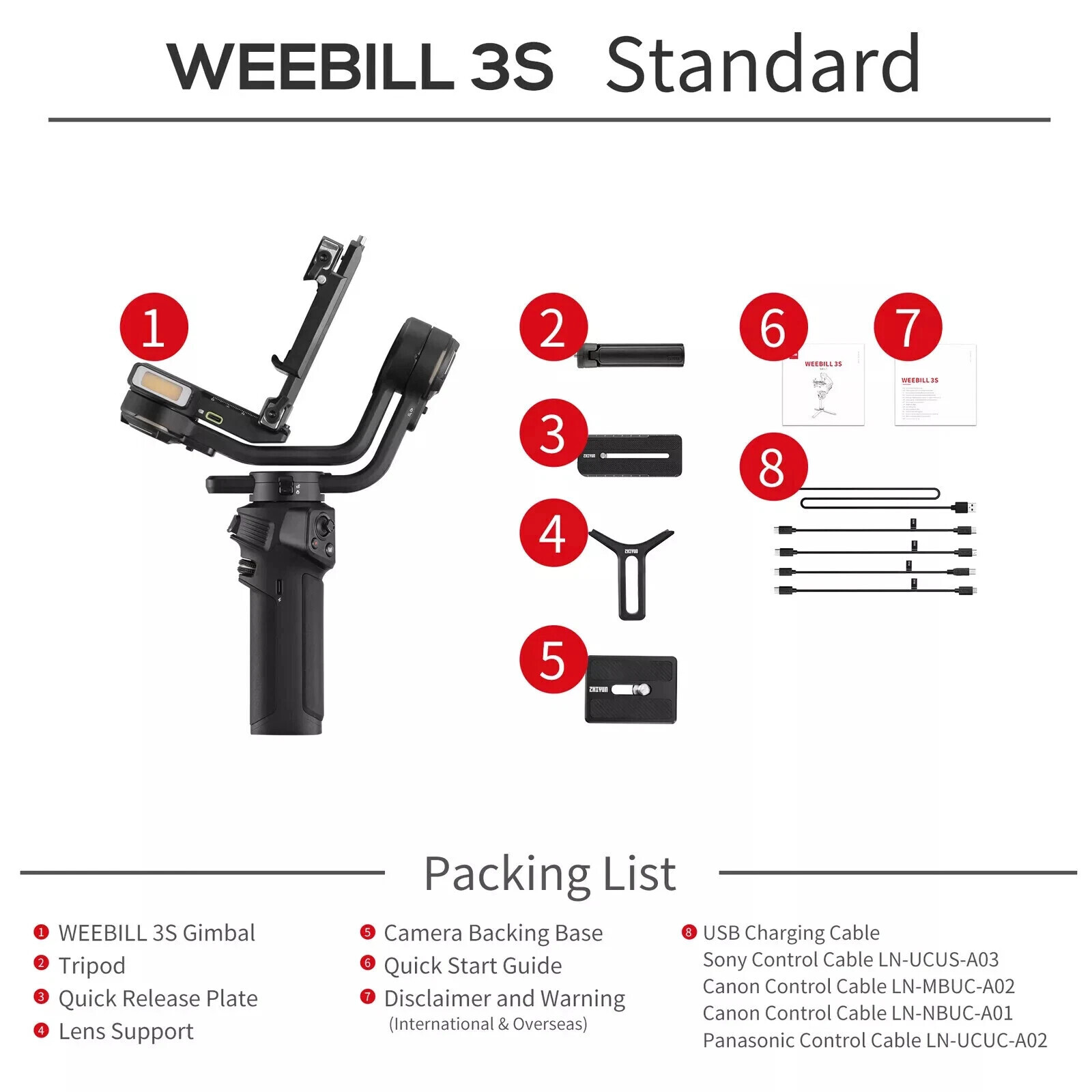 Zhiyun Weebill 3S Handheld Gimbal Stabilizer for DSLR & Mirrorless Camera 3-Axis