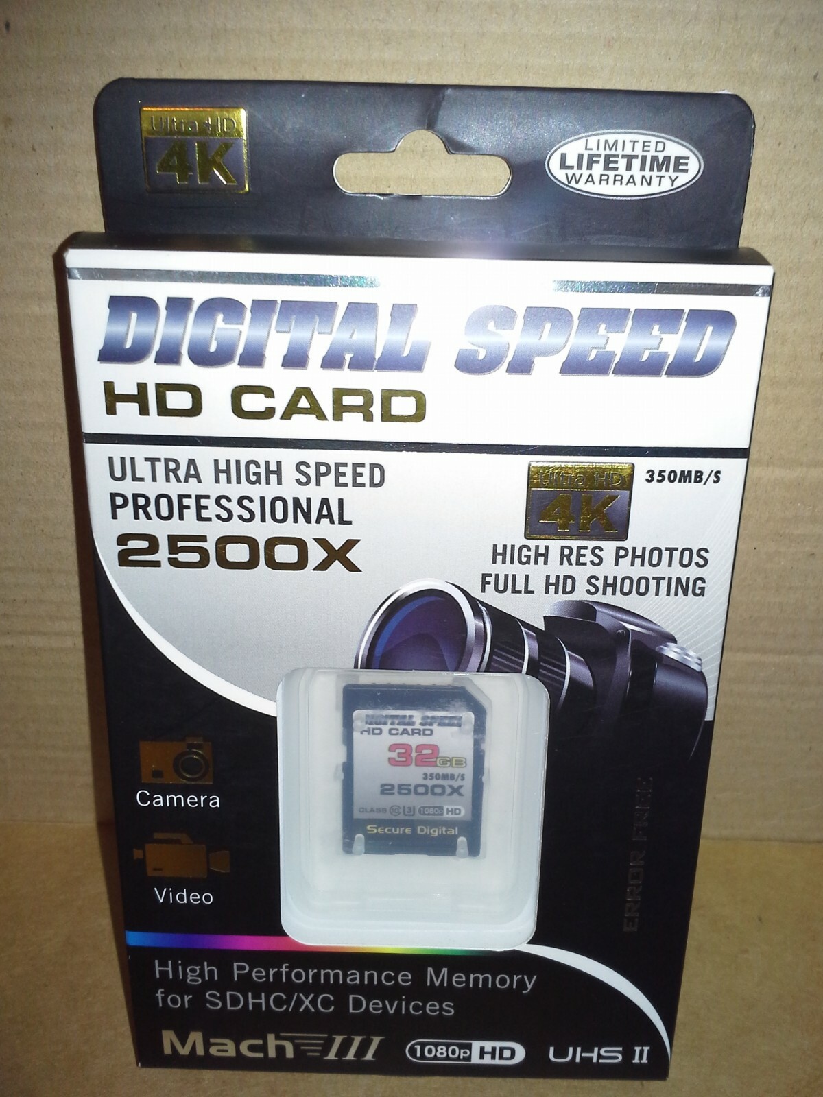 Digital Speed 32GB SD 2500X SDHC Professional High Speed 350MB/s Error Free