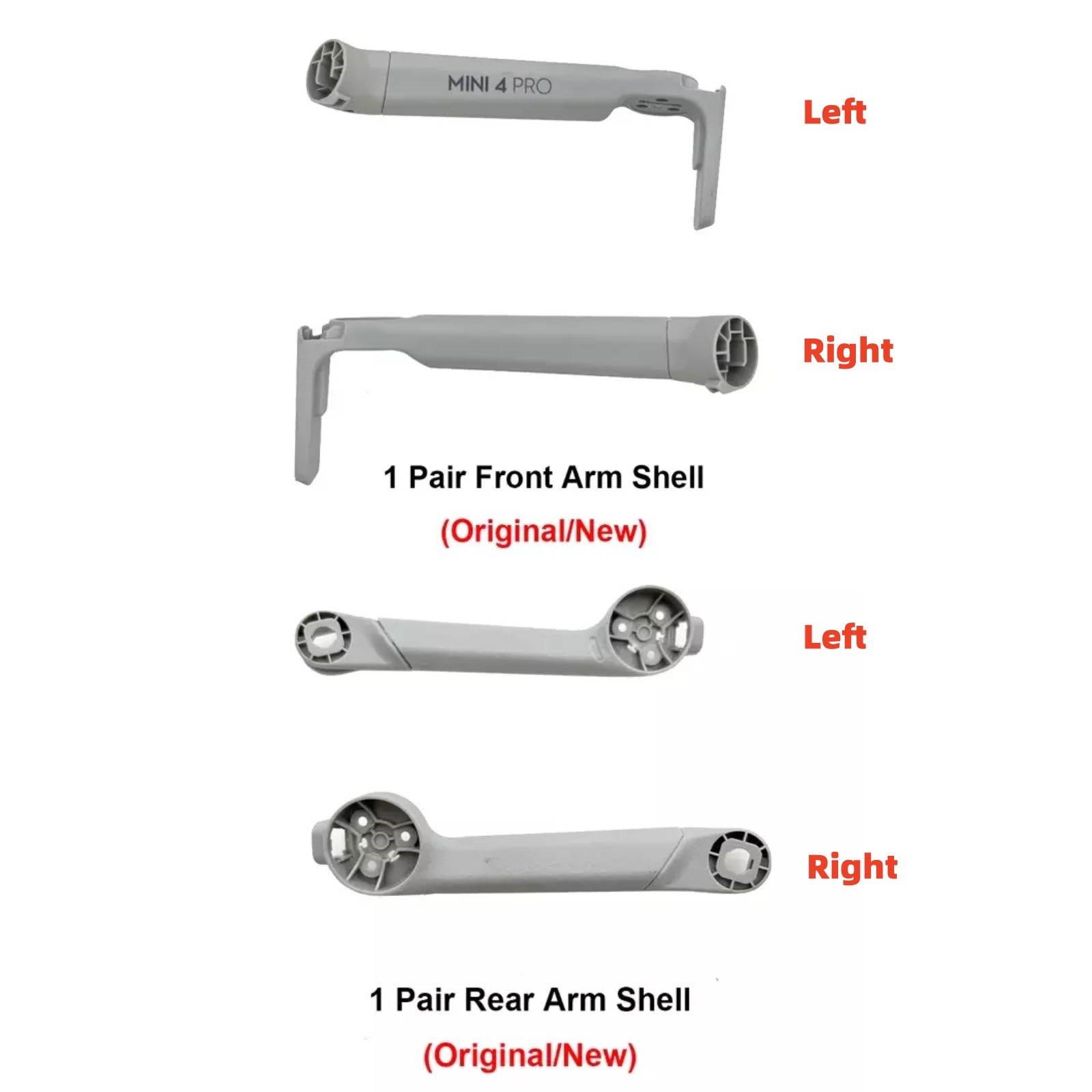 Original Front/Rear Left Right Arm Full Shell Repair Part For DJI Mini 4 Pro