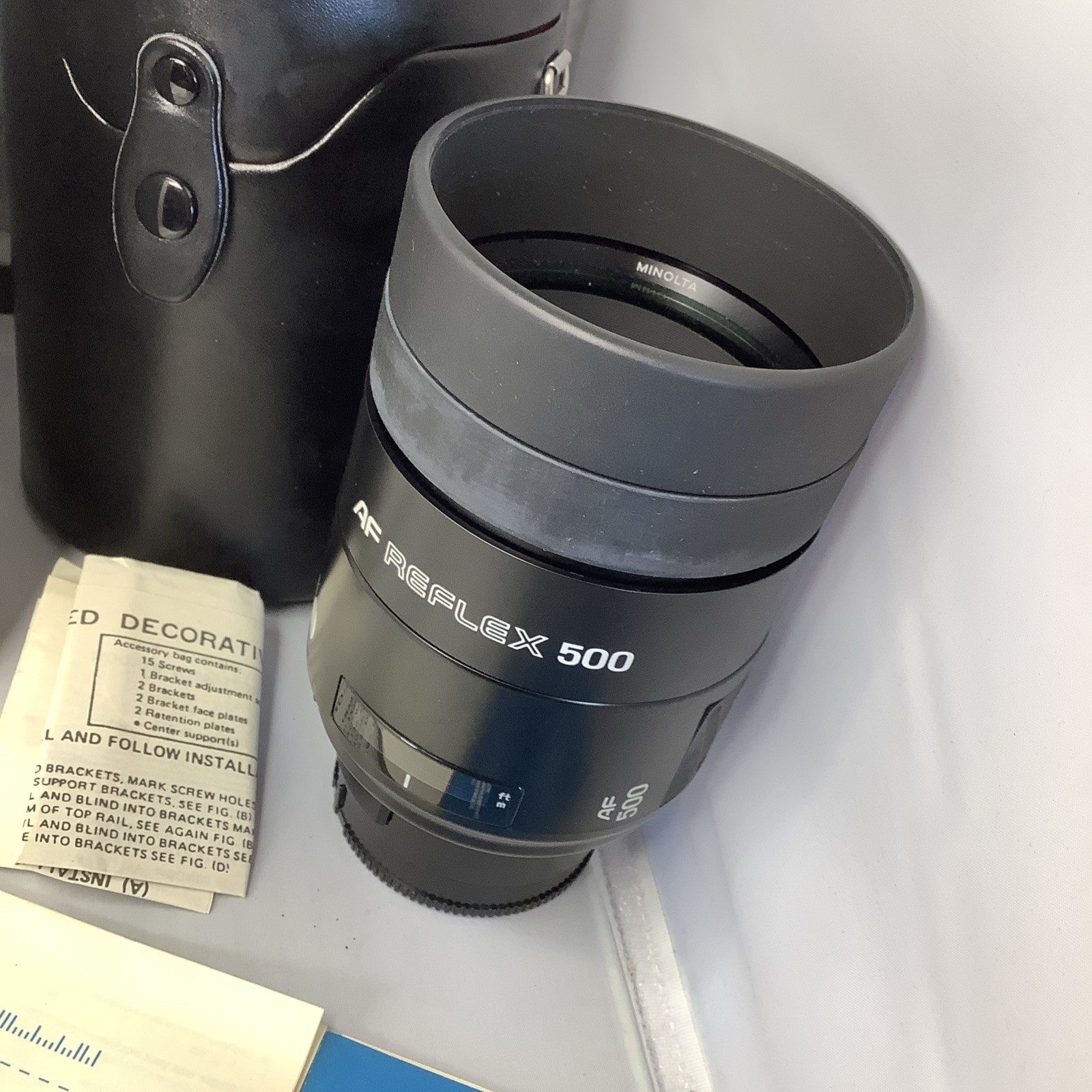 Minolta Maxxum AF Reflex 500mm f/8 Mirror w/ Case And Box And All Paperwork