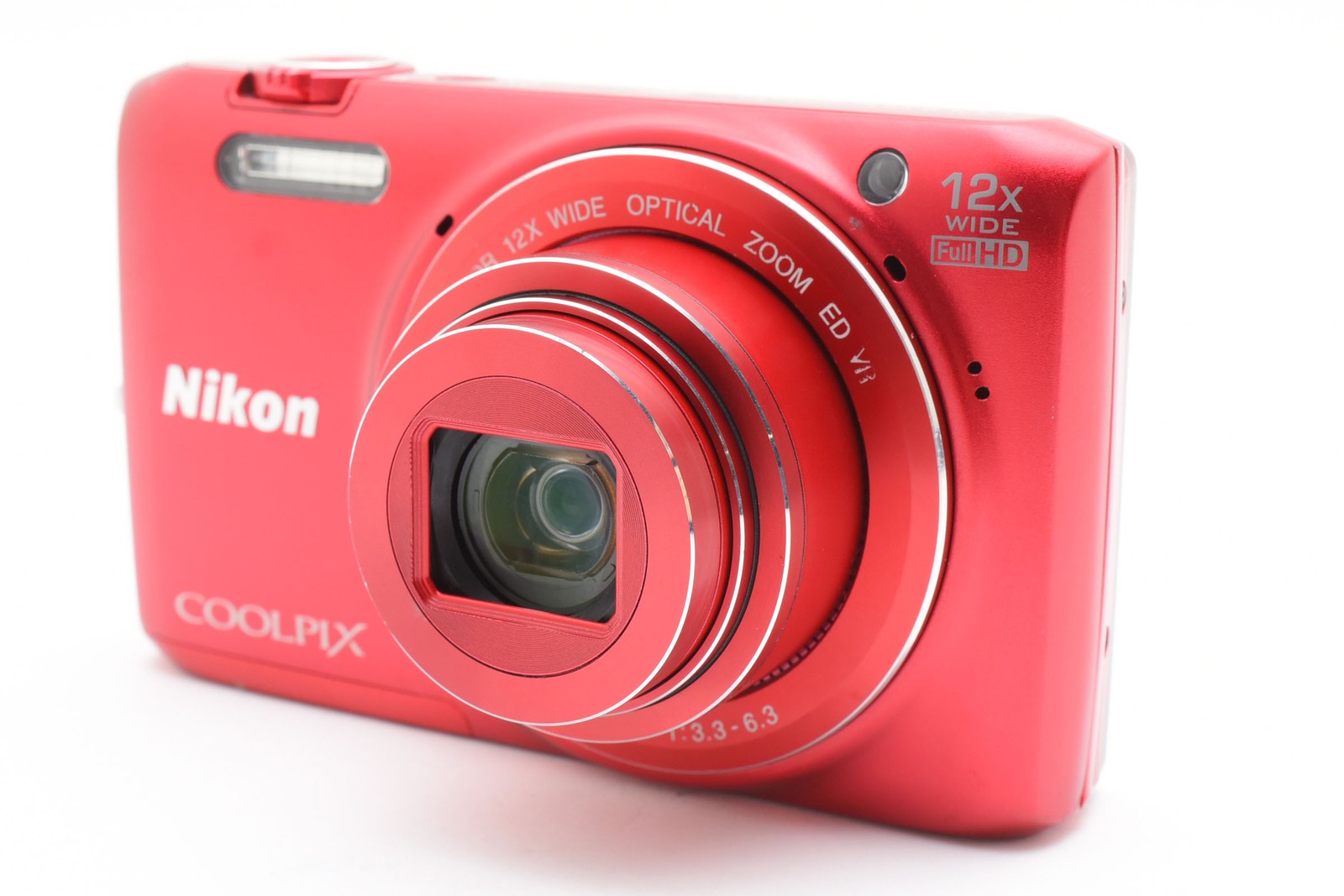 [Near MINT] Nikon COOLPIX S6800 Red 16.0MP 12x Compact Digital Camera From JAPAN
