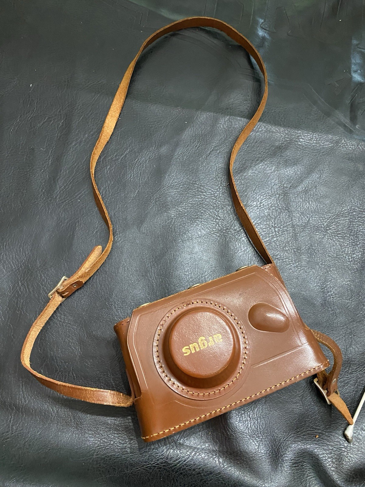 Vintage Argus C-Four 35mm Camera With 50mm f/2.8 Cintar Lens And Leather Case