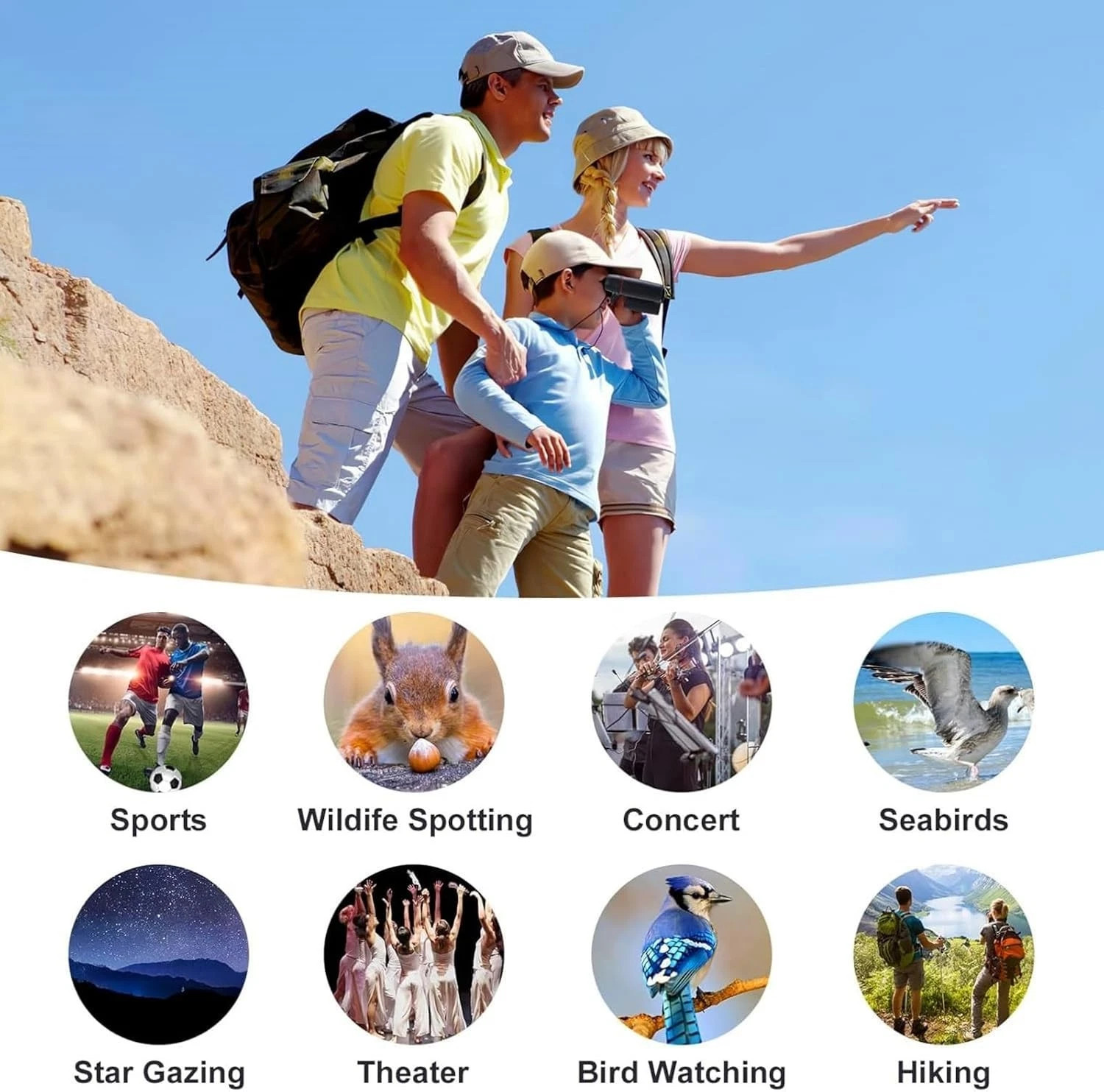 30×60 Zoom Binoculars Outdoor Travel Compact Folding Telescope Hunting Day/Night