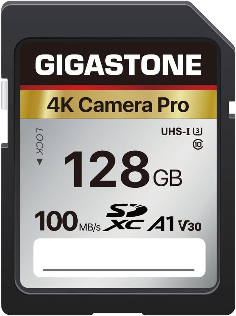 【5-Years Data Recovery】 128GB SD Card, 4K Camera Pro, UHS-I A1 V30 U3 Class 10