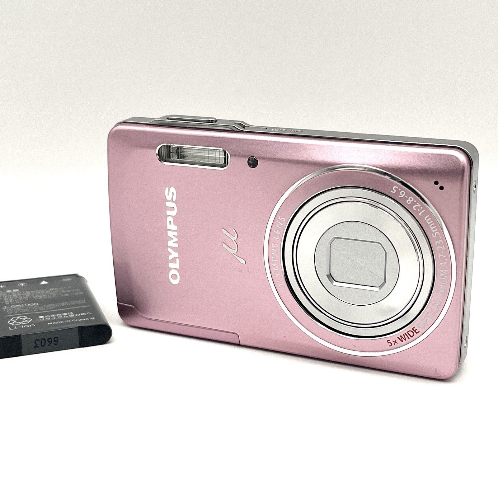 [Exc+5] Olympus μ-5010 mju 14MP 5x Zoom Pink Digital Camera w/battery Japan #008