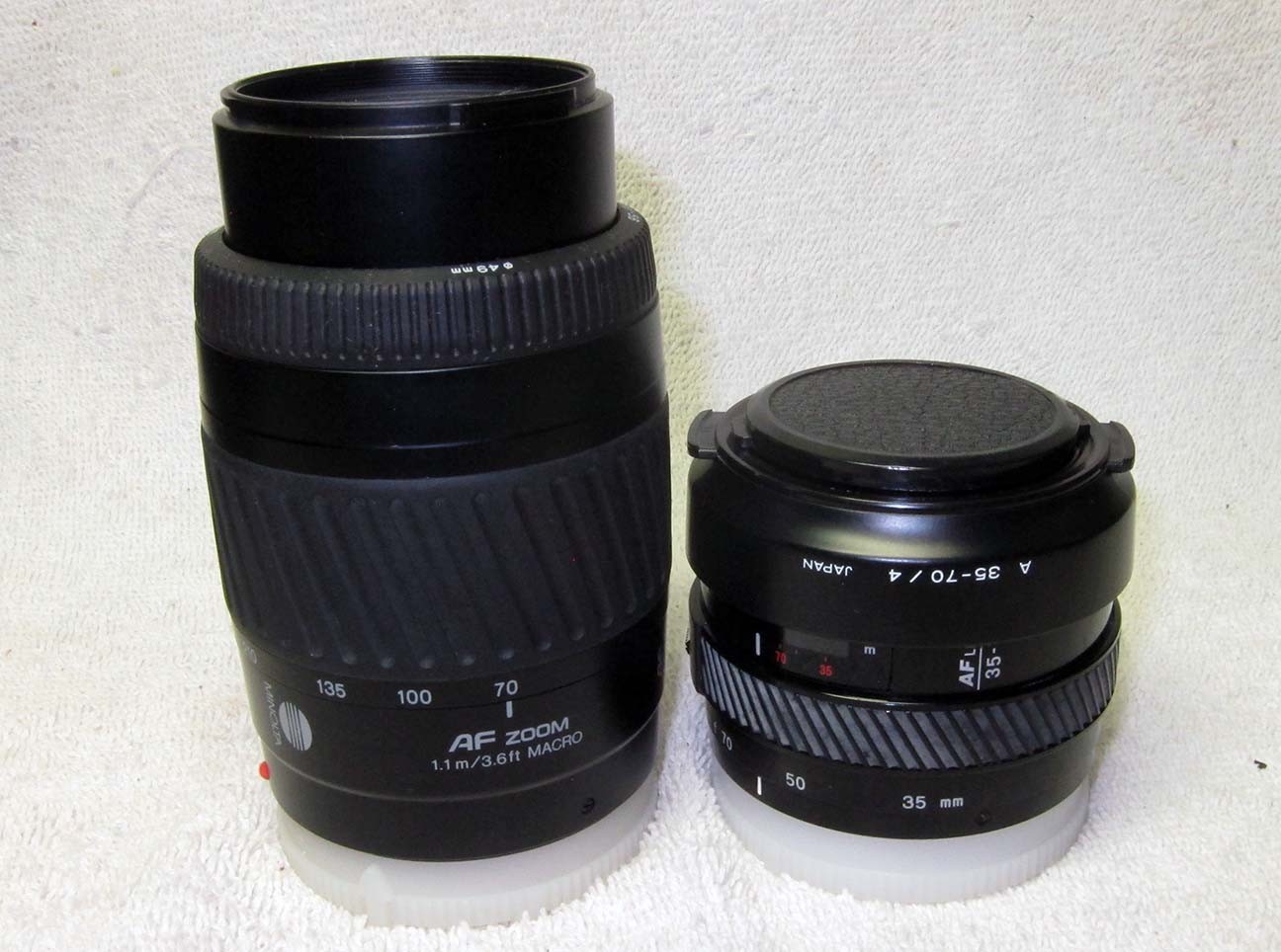 TWO (2) MINOLTA AF Zoom SLR DSLR Lenses. 35-70mm & 70-210mm. Film/Digital.Maxxum