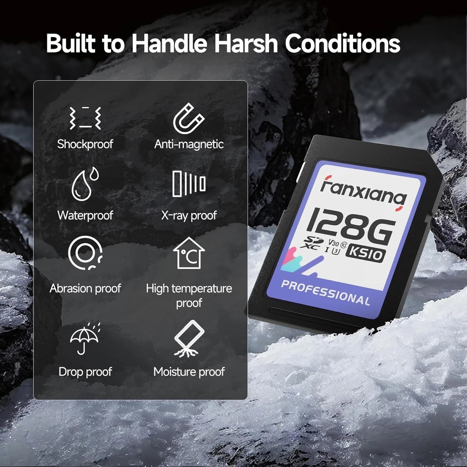 128GB SDXC Memory Card SD Card, UHS-I, C10, U3, V30, Full-HD & 4K Video, Up t…
