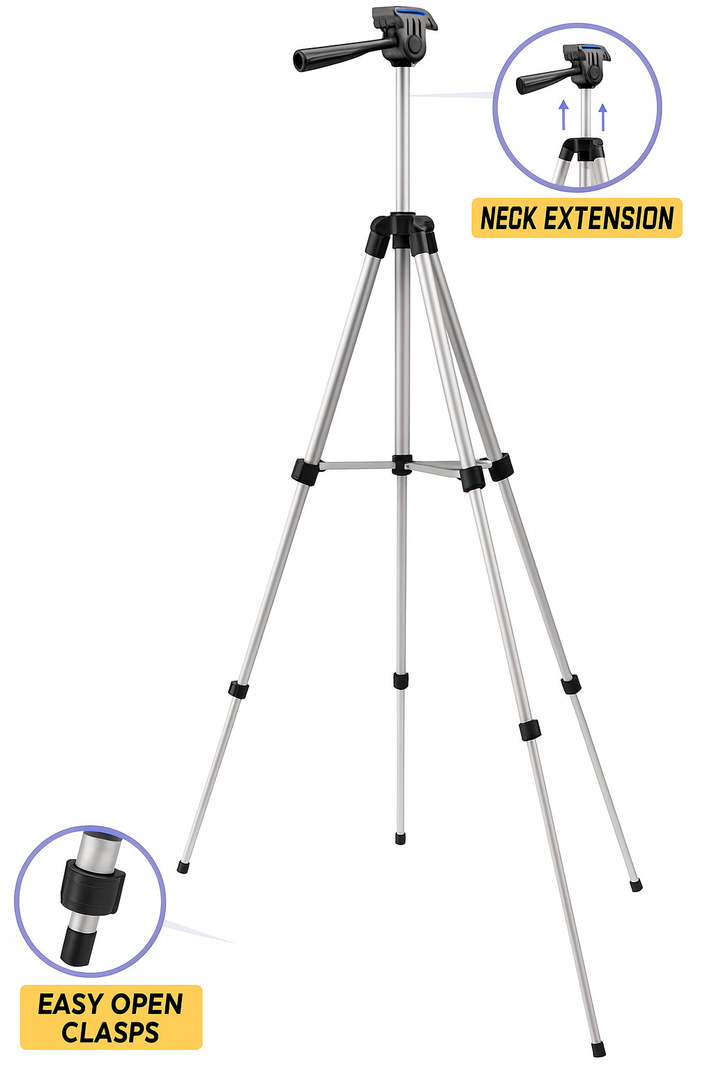 50″ Professional Camera Tripod Stand For All Canon Nikon Sony DSLR Cameras