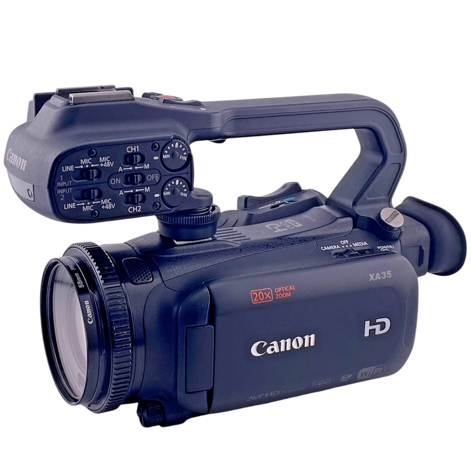 Canon XA35 Professional Camcorder Full HD 20x Zoom XLR Audio Handle Tested Japan