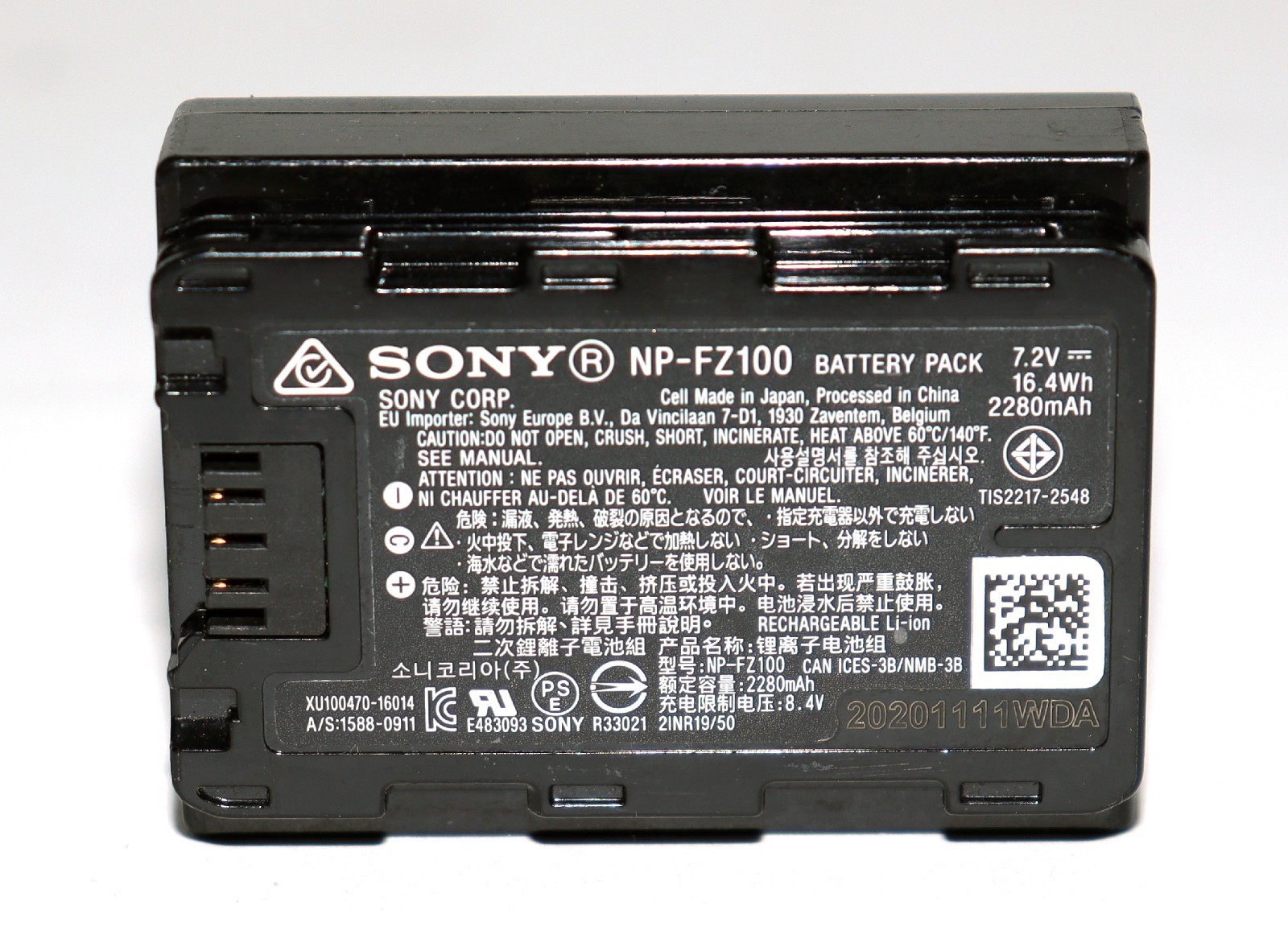 Sony NP-FZ100 Rechargeable Lithium-Ion Battery for a9 a7Riii a7iii a7Riv Genuine